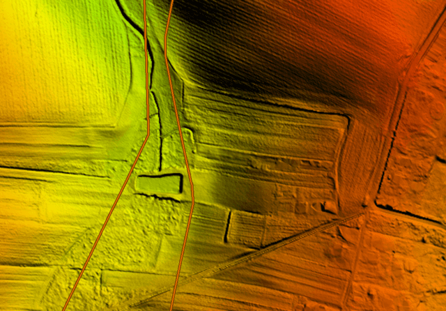 Digital terrain model of the environment generated from LiDAR data
