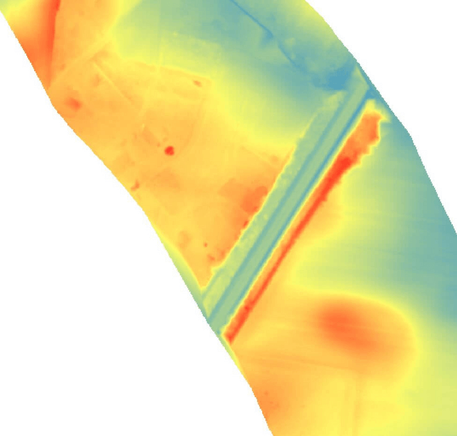 Digital terrain model generated from LiDAR scanning for pipeline analysis
