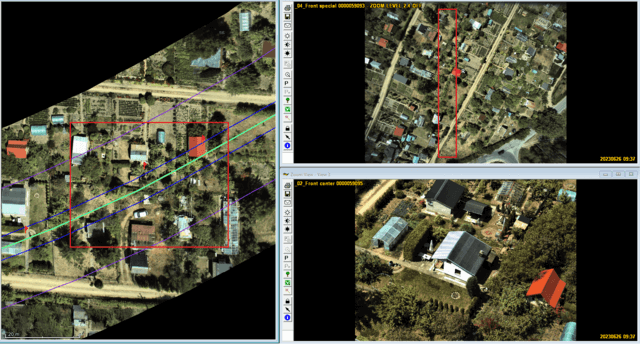 Gas pipeline corridor inspection passing through residential and garden areas