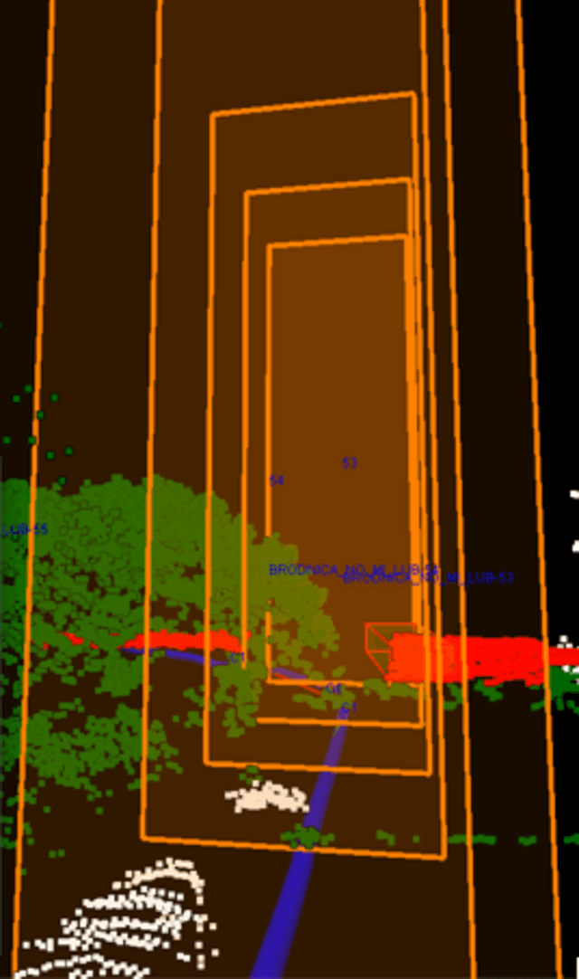 Controlled gas pipeline area among buildings