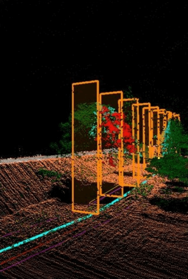Controlled gas pipeline area among vegetation