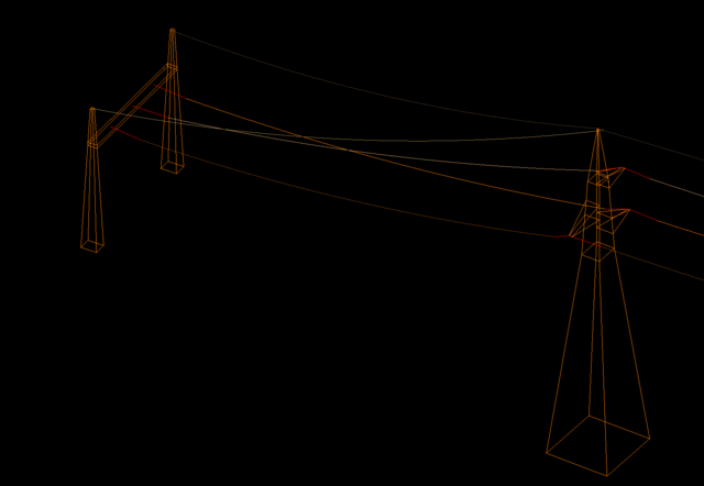 3D (BIM) model of existing power line poles