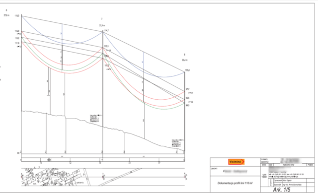 CAD profiles of power lines with customization to customer standards